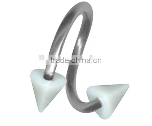 Surgical Steel Cone Twister Ring Ear Spiral Piercings Jewelry