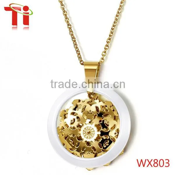 Ceramic Mechanical Design Pendant Sweater Chain Necklace for Women photo-2