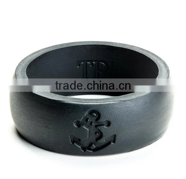 Luxury Anchor Design Silicone Rings for Men With 3 Stylish Black, Aqua and Camouflage Beautiful Designs Included Chosen To Show photo-5