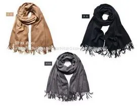 Ladies Pure Wool Scarf Heavy And Soft Large Shawl In Solid Colors