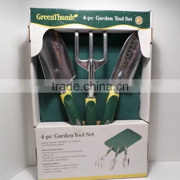 4-Pc Garden Tool Set Trowel/Cultivator/Transplanter/Kneeling Cushion photo-2