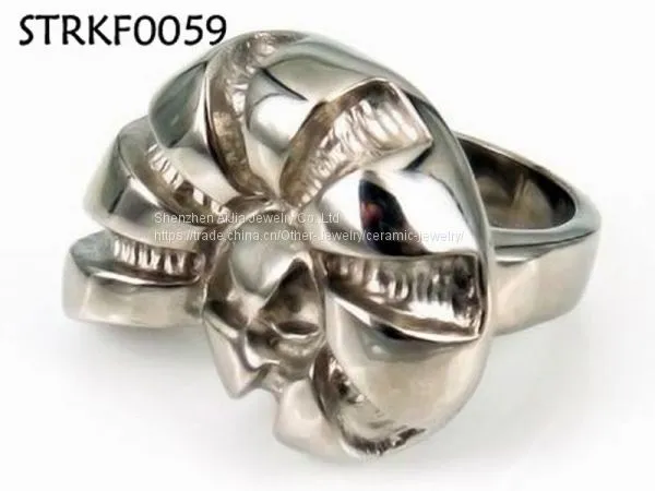Black Gemstone Titanium Steel Ring Jewerly Silver For Mens photo-2
