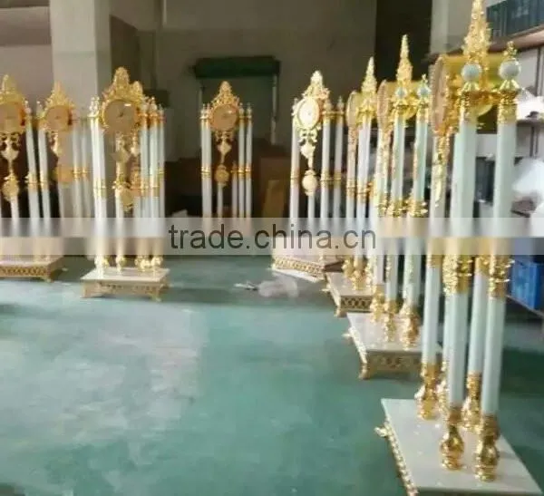 Magnificent Cast Metal Floor Clock, Bright Gold Gilt Finished Floor Standing Clock, 24K Gold Plated Floor Clock photo-5