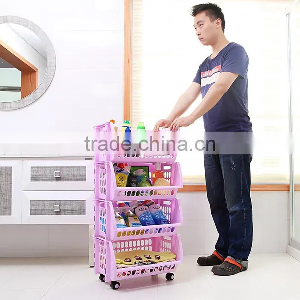 Household Storage 4 Tier Basket for Closet Office Garage Kitchen and Bathroom photo-4