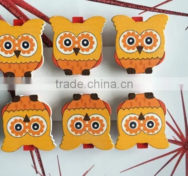 Wooden Decoration Wooden Pegs,decoration Clips Owls Pegs Gifts photo-4