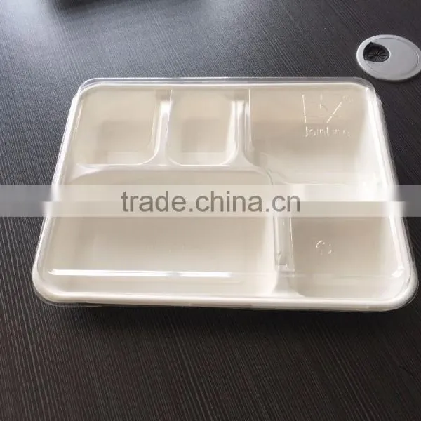 Sugarcane Bagasse 5-compartment Food Container With PET Lids photo-3