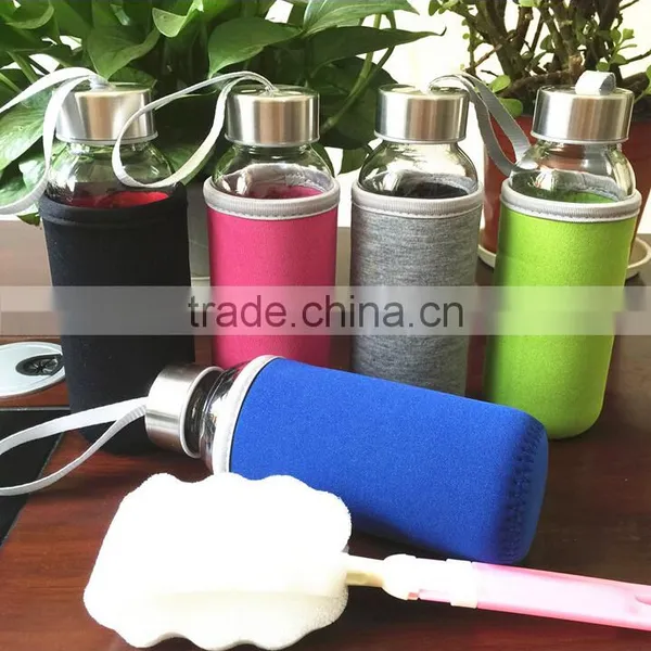 360ml Sport Bottle/Borosilicate Glass Sport Bottle With Stainless Steel Lid photo-3