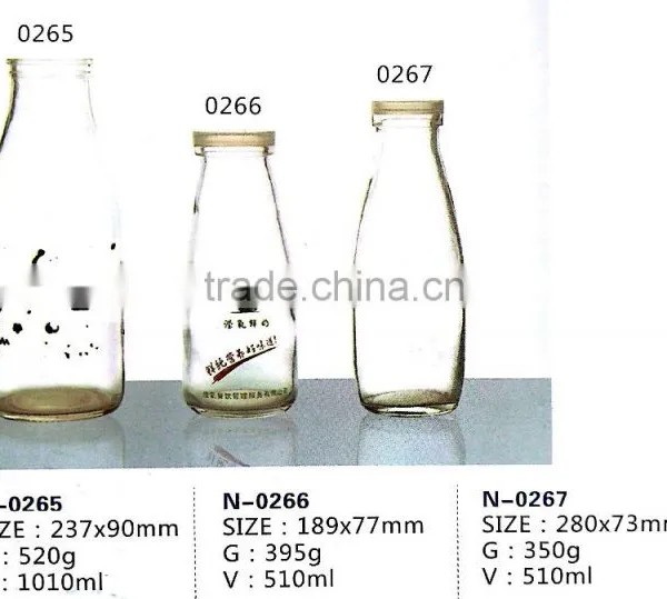 Haonai Vintage Embossed Glass Pudding Bottle Milk Bottle With Wide Mouth Cap Wholesale photo-2