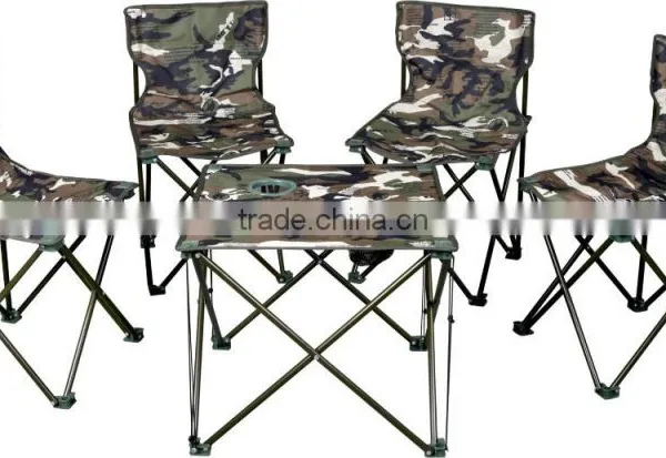 Camouflage Camping Small Foldable Dinning Table and 4 Chairs photo-3
