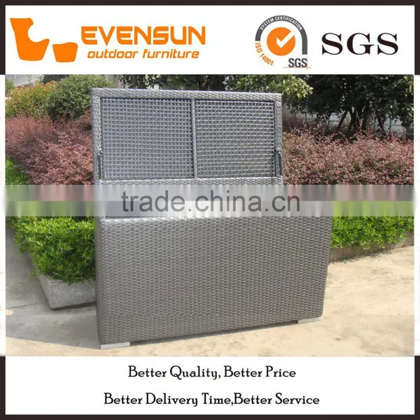 White And Grey Wicker Storage Box Rattan Furniture photo-2