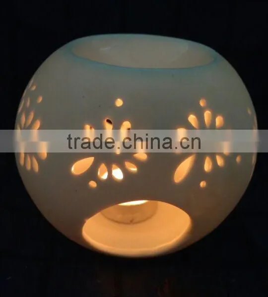 Factory Direct Ceramic Round Fragrance Oil Burner With Tealight Candle photo-3