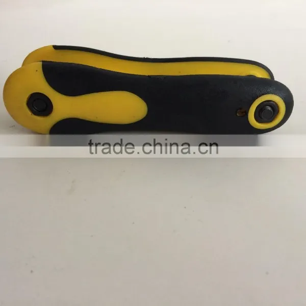 Factory Directly Evaporated Black Folding Type 8PC Allen Wrench Hex Key Hand Tool Set photo-3