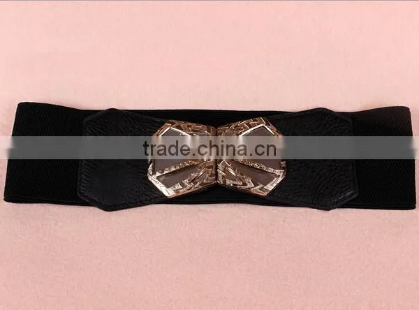 Fashion Flower Pattern Alloy Buckle Elastic Sex Women Lady Waist Belt photo-4