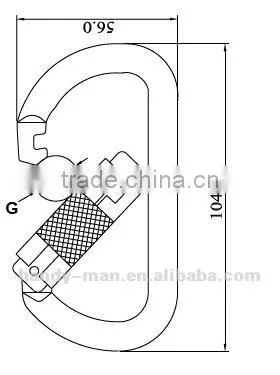 Captive Pin Steel D Scaffolding Triple Lock Rescue Carabiner Hook photo-5