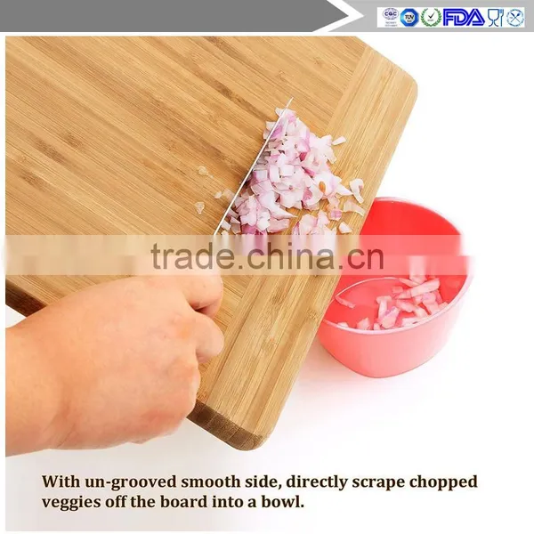 Large Bamboo Cutting Boards and Juice Groove, Thick Chopping Board photo-5
