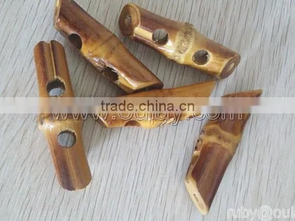 Natural Bamboo Handle With Buttons and Metal Hooks/rings for DIY Bags photo-4