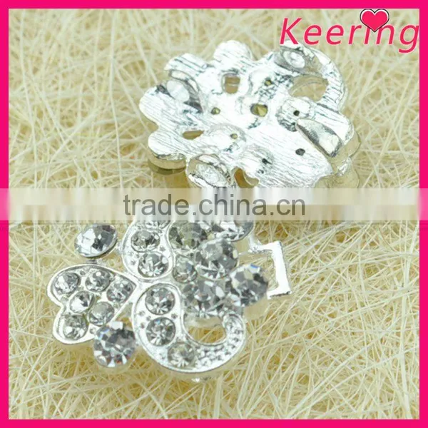 Fashionable Wholesale Crystal Color Rhinestone Flower Metal Button WBK-1498 photo-5