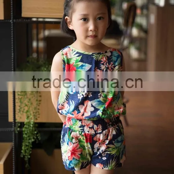 Fashion Girl Sleeveless Blouse and Panty Set 100% Viscose Blouse Set for Baby Girl Printed Flower Dress Vacation Cloth Set photo-5