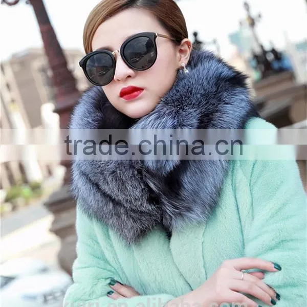 2016 Sliver Fox Fur Whole Skin Luxury Wedding Genuine Real Whole Skin Fox Fur Neck Ring Shawls Winter Women Fur Scarves Pashmina photo-3