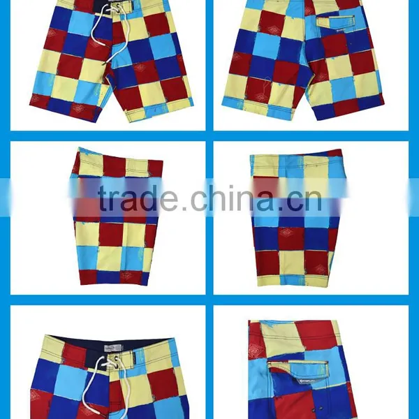 Men's Square Print 100% Polyester Microfibe Brushed Board Shorts Custom photo-6