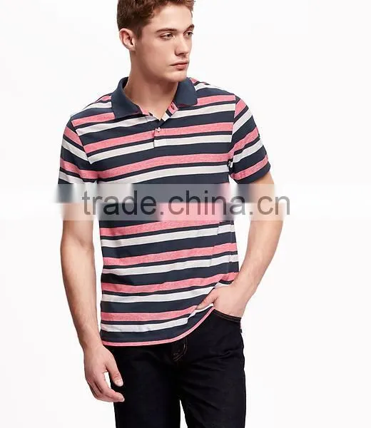 Hot Sale Polo Shirt Cotton Shortsleeve Striped Polo Shirt For Men photo-4