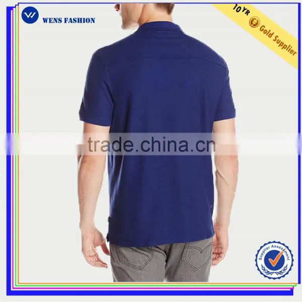 2017 Plain Collar Half Zipper Short Sleeve Golf Polo Shirts For Mens Slim Fit photo-2