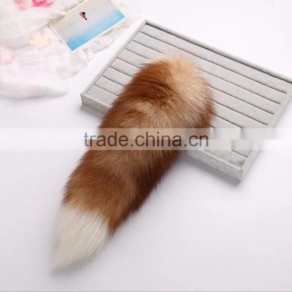 New Fox Fur Fur Imports 40cm Real Hair Fox Hair Tail Multi-color Color Bag Pendant Wholesale photo-4
