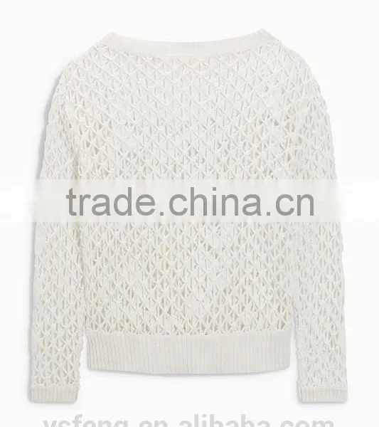 Latest Fashion Solid Color Special Pattern Girls Sweaters 2017 photo-3