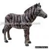 Wood-carved Standing Zebra in Rustic Finishing