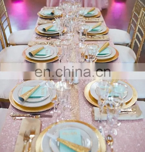 Charming Design Baby Pink Table Sequin Runner photo-6