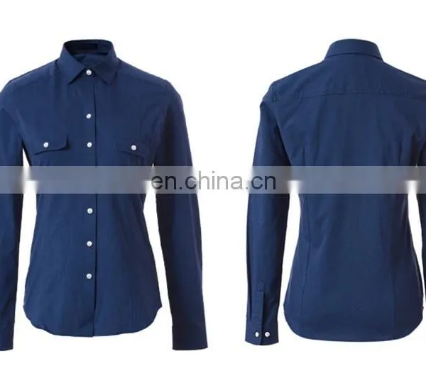 2016 Fashion Design Navy Women Blouse for Office Ladies Shirt photo-2