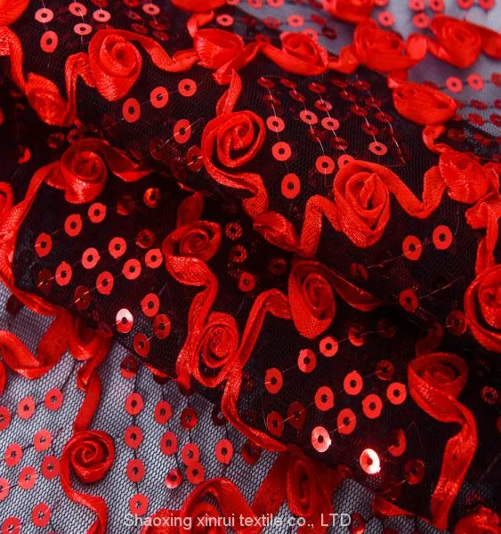 Wholesale India Fashion Sequin Online Stripe Dress Fabric Embroidered