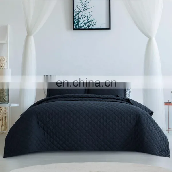 Custom 200TC OEKO-TEX Solid Quilt Bedspread Set For Home photo-2