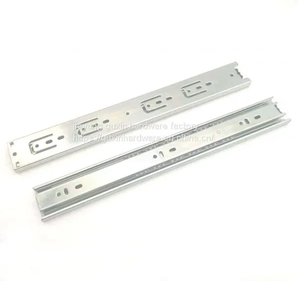 GXS4512 High Quality 45mm Width Rough Surface With Line 3 Fold Ball Bearing Drawer Slide Furniture Channels photo-4