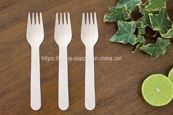 Disposable Wholesale 16cm Birch Wood Fork for Fast Food and Takeaway Food Cutlery photo-2