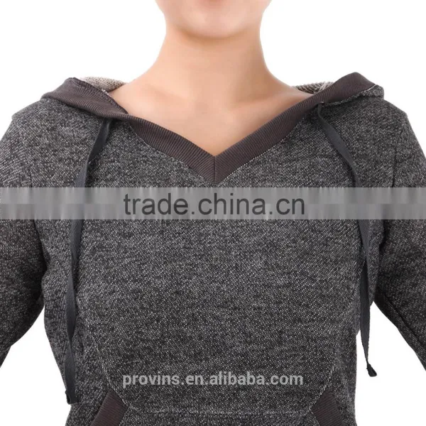 Women Dance Wear, Dance V Neck Thumb Hole Hoodie Top, Ballet Dance Warmer photo-5
