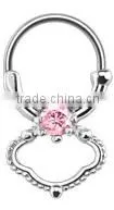 CZ Septum Clicker Nose Piercing Body Jewelry photo-3