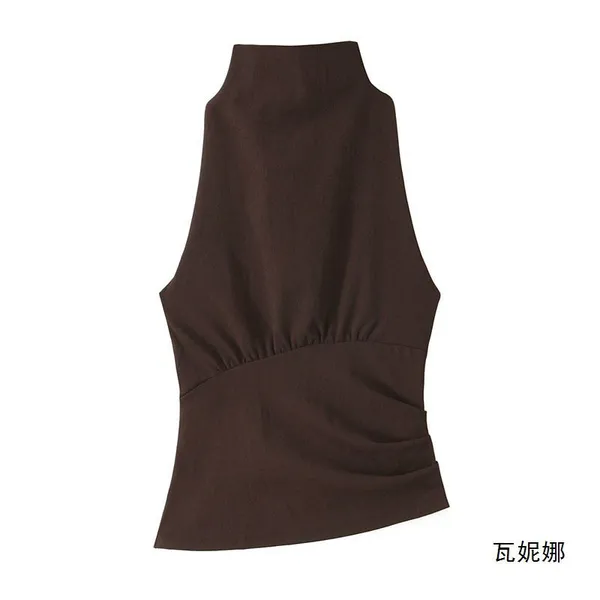 New style fashionable and versatile hot girl sleeveless backless halter top.