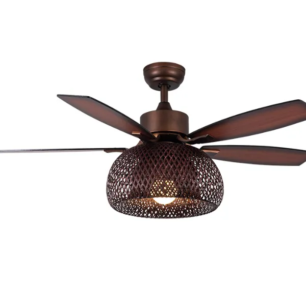 New custom rattan ceiling fan light, five leaf living room variable frequency American fan light, （Wechat:13510231336）