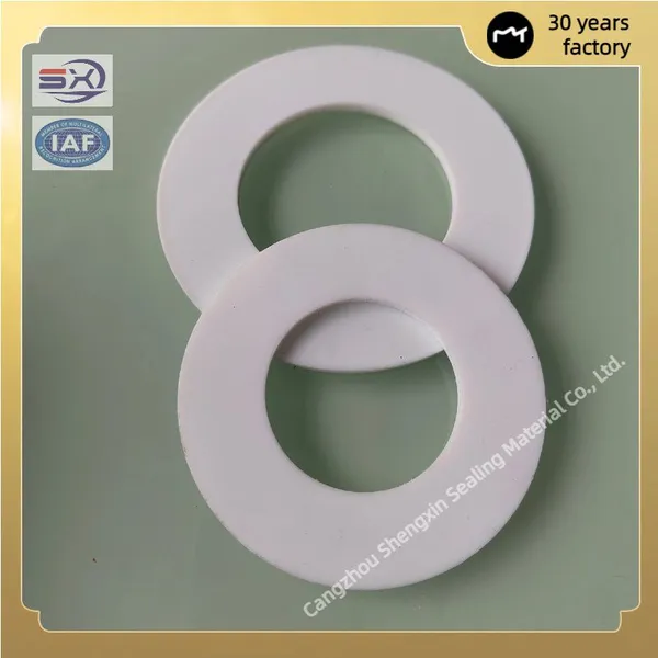 Customized Non-Standard Flange Sealing White and Blue PTFE O-Ring Gaskets photo-3