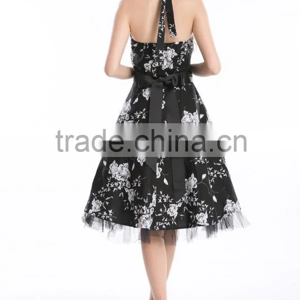 Bestdress Audrey Vintage Black 1950's Swing in Stock Plus Size Rockabilly Dress photo-3