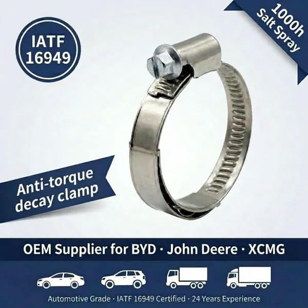 Torque‑Compensating Worm‑Drive Hose Clamp DIN3017 German Offset Head Pipe Clamp