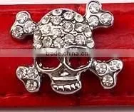Zinc Alloy Rhinestone Jewelry Skull Rivets for Pet Collars and Bracelets Accessories
