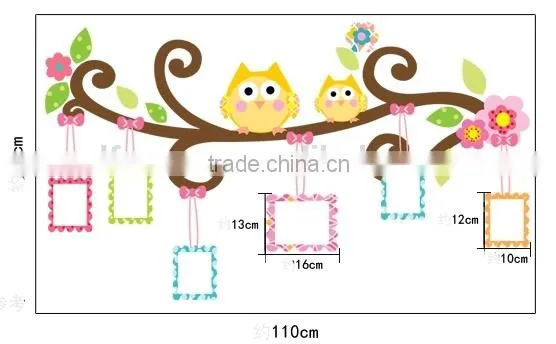 ALFOREVER the Owl Photoframe Decals,owl Photoframe Sticker photo-4