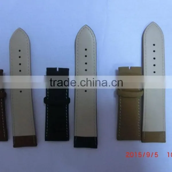 Durable Leather Deployment Watch Band Strap Buckle Bracelet Watch Bands photo-3