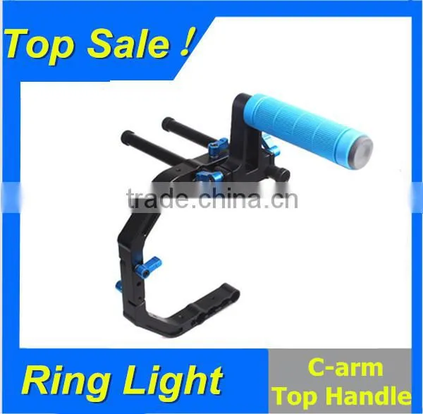 Handle DSLR Rig C Bracket Mount +Top Handle For 15mm Rail Rod Support DSLR Rig