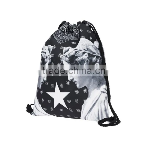 High Quality 3D Printed Bandana Statue Cool Custom Microfiber Drawstring Bag photo-2