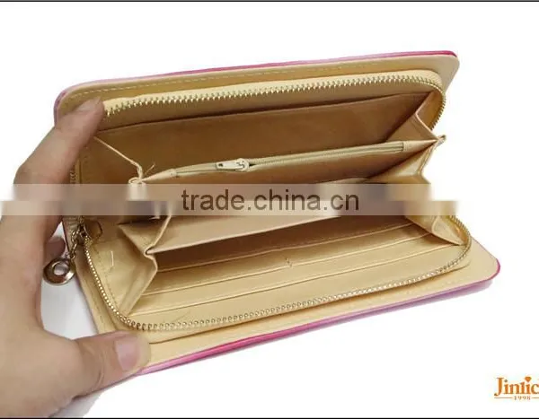 European Style Zipper Designer Beautiful Wallets Metal Chain Purse for Female Lady photo-5