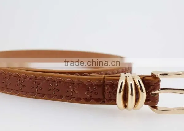 Women's Casual Belt With Brown PU Leather in Yiwu Factory Waist Belt for Lady photo-3