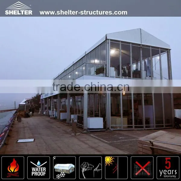 Aluminum Frame Double Decker Tent With Glass Wall for Sale Two-story Marquee photo-3